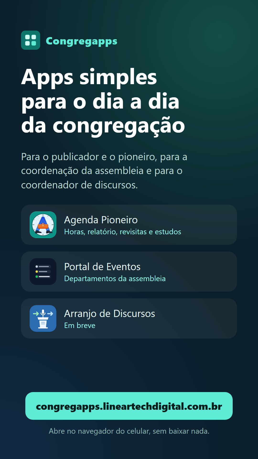 Capa: os apps do Congregapps