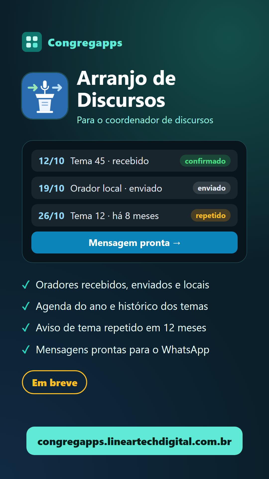 Arranjo de Discursos, em breve